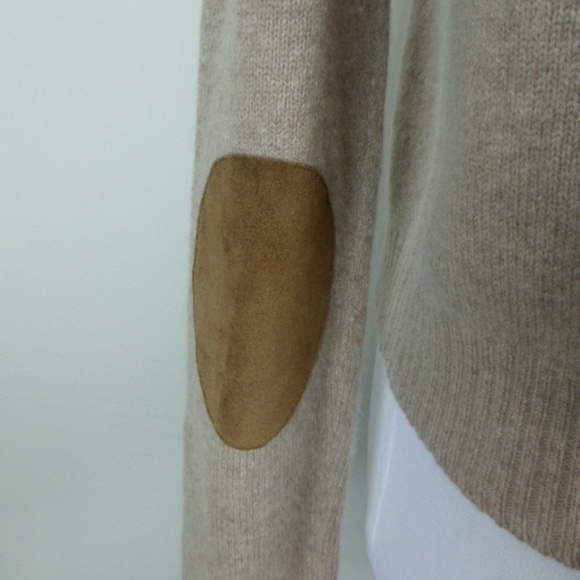 HWR ANTHROPOLOGIE Angora WOOL cropped tan cardigan sweater M - Picture 4 of 5